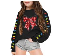 Baby Christmas Outfit, Langarmshirt Mädchen Weich Hochwertige Sweatshirt Strickpullover Warm Weihnachtspulli Pullover ohne Kapuze Weihnachten Mädchen Langarmshirt Weihnachtspullover