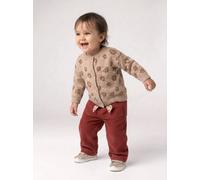 Baby Cordhose mit weitem Bein & Stoffgürtel, Dehnbund braun Gr. 86 von Vertbaudet