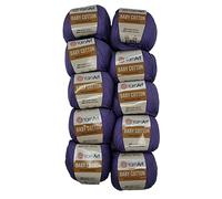 Baby Cotton YarnArt Baby Cotton Strickwolle mit 50% Baumwolle, 500 g Wolle Uni Lila 418