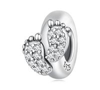 Baby Feet Charm 925 Sterling Silber Charm passt für Pandora Armband Halskette