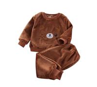 Baby Flannel Zweiteiliger Schlafanzug Kleinkind Kinder Mädchen Jungen Niedliche Katze Pyjama Set Herbst Winter Fleece Schlafanzüge Nachtwäsche Set 80 86 92 98 104 110 116 122 128