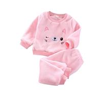 Baby Flannel Zweiteiliger Schlafanzug Kleinkind Kinder Mädchen Jungen Niedliche Katze Pyjama Set Herbst Winter Fleece Schlafanzüge Nachtwäsche Set 80 86 92 98 104 110 116 122 128