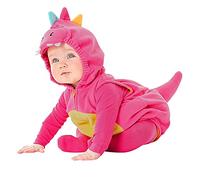 Baby-Fleece-Overall mit Dino-Kapuze (ärmellos) süß 3D-Kartondesign für Neugeborene Kleinkind Strampler - Baby Kleidung/Kinder Pyjama Winterjacke - Geschenk zur Geburt (Hot Pink, 3-6 Months)