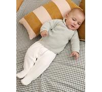 Baby Geschenk-Set zur Geburt: Strickjacke, Strampler & Body salbeigrün Gr. 71 von Vertbaudet