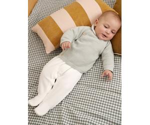 Baby Geschenk-Set zur Geburt: Strickjacke, Strampler & Body salbeigrün Gr. 80 von Vertbaudet