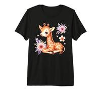 Baby Giraffe Blumen Premium T-Shirt