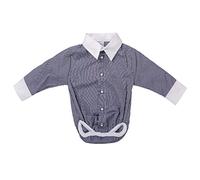 Baby Hemd - Body für Jungen dunklblau kariert klassisch Modell A-1991 Gr. 74