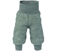 Baby Hose Fleece, 100% Schurwolle, Engel Natur mit Nabelbund, 62/68 cm, Hellgrau Melange
