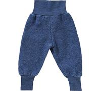 Engel Natur Babyhose Fleece 100% Schurwolle mit Nabelbund 74/80 Blau Melange