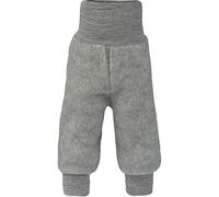 Baby Hose Fleece, 100% Schurwolle, Engel Natur mit Nabelbund, 74/80, Hellgrau Melange