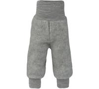 Baby Hose Fleece, 100% Schurwolle, Engel Natur mit Nabelbund, 74/80, Hellgrau Melange