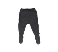 HANS NATUR Baby Hose mit Füßchen Bio-Baumwolle Strick dunkelgrau melange Gr.50/56