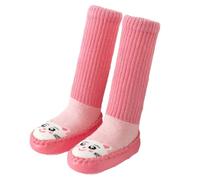 Baby Hüttenschuhe Sockenschuhe Baumwolle Rutschfest Krabbelschuhe Socken-Schuhe Knie Hoch Griffsocken Dick Boden Socken Thermosocken Kuschelsocken Lauflernschuh für Mädchen Junge 6-27 Monate