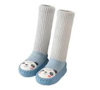 Baby Hüttenschuhe Sockenschuhe Baumwolle Rutschfest Krabbelschuhe Socken-Schuhe Knie Hoch Griffsocken Dick Boden Socken Thermosocken Kuschelsocken Lauflernschuh für Mädchen Junge 6-28 Monate