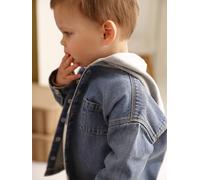 Baby Jeanshemd mit Kapuze, personalisierbar blau Gr. 71 von vertbaudet