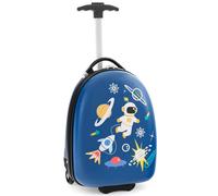 BABY JOY Kindergepäck, 40,6 cm Hartschalen-Handgepäckkoffer mit blinkenden LED-Rollrädern, Teleskopgriff, aufrechter Reisetrolley, Gepäck für Kleinkinder, Mädchen, Jungen, Flugzeuggenehmigung, Blau,