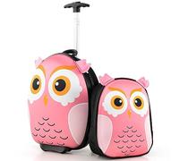 BABY JOY Kindergepäck-Set, 40,6 cm, Rollkoffer mit 30,5 cm Rucksack, von Fluggesellschaften zugelassenes Kinderhandgepäck mit Rädern für Mädchen und Jungen, Kinder, Kleinkinder, 2-teilig,