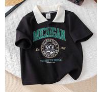 Baby Jungen & Baby Mädchen Sportlicher Kontrast Farbmuster Polohemd Lässig für Frühling, Sommer, Haus oder Outdoor Tragen