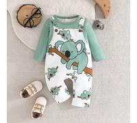 Baby Jungen Cartoon Koala Muster Langarm Jumpsuit Lässig Jumpsuit