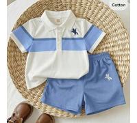 Baby Jungen gestreiftes Polohemd & Shorts 2 Stücke Set