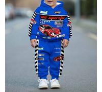 Baby Jungen Lässiger, locker sitzender, weicher gestrickter Sweatshirt-Set, bequemes & minimalistisches Design für Herbst/Winter Rennwagen Outfit Baby
