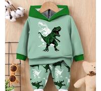Baby Jungen Lässiges, cooles Set aus lockerem, weichem Strickpullover mit Dinosaurier-Muster und Hose, geeignet für Herbst/Winter
