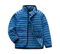 Baby Jungen Polar Fleecejacken Mäntel Kinder Oberbekleidung Warm Streifen Reißverschluss Jacke für Frühling Herbst (Blau, 110/116)