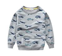 Baby Jungen Sweatshirt Kinder Warme Pullover Jumper Oberbekleidung 1-7 Jahre Dinosaurier Pullover Digger T-Shirt Langarmshirt für Jungen Langarm Top Sweat Streetwear Wagen 116