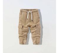 Baby Jungen Vintage Lässig Streetstyle mehrere Taschen, locker sitzende, bequeme Cargo-Hose mit elastischem Bund, Kordelzug und Bündchen, verwaschen i