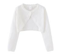 Baby/Kind Taufweste Strickwaren Mädchen Langarm Knopfdetail am Kragen Baby Strickjacke Mädchen Langarm Strickpullover Strickwaren für den (White, 5-6 Years)