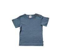 Leela Cotton Baby Kinder Kurzarm T-Shirt Bio-Baumwolle GOTS Shirt Jungen Mädchen Gr. 50 bis 128 (74/80, Taubenblau)