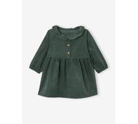 Baby Kleid aus Feincord mit Volantkragen tannengrün Gr. 62 von vertbaudet