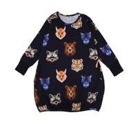 Baby Kleid Dunkelblau „Reflection Animals“ aus GOTS-zertifizierter Bio-Baumwolle - Walkiddy 50/56