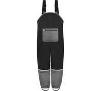 Baby Kleinkind Kinder Regenhose mit Hosenträgern - gefütterte Latzhose mit Refelktoren - wasserdichte Winterhose mit Fleece und Reißverschlusstasche für Junge und Mädchen Farbe Schwarz Größe 146