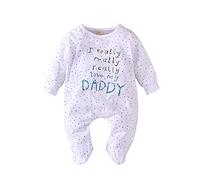 Baby Kleinkind Neugeborene Jungen Mädchen Brief Cartoon Langarm Baumwolle Strampler Overall Outfit Jumpsuit Baby Jungen 56 (Blue, 3-6 Months)