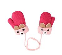 Baby Kleinkind Winter Handschuhe Fäustlinge auf Schnur Niedlicher Warm Baby Fäustel mit Plüsch Winter Weich Doppelt Strickhandschuh Kinder Schnee Handschuhe für Baby Mädchen Jungen 0-3 Jahre Geschenk