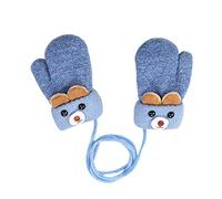Baby Kleinkind Winter Handschuhe Fäustlinge auf Schnur Niedlicher Warm Baby Fäustel mit Plüsch Winter Weich Doppelt Strickhandschuh Kinder Schnee Handschuhe für Baby Mädchen Jungen 0-3 Jahre Geschenk