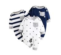 Baby Kostüm Romper Strampler Reissverschluss Babysachen Mädchen Schlafoverall Kinder Body Junge Klamotten Neugeborene Babybody Zum Bemalen Kleidung Schlafanzug Mit Füßen Erstausstatt(Blue, 3-6 Months)