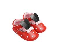 Baby Künstliche PU Schuhe, Morbuy Kaninchen Klettverschluss Babyschuhe Neugeborene Mädchen Kleinkind Weiche Alleinige Anti-Rutsch Krabbelschuhe Wanderer Schuhe (11cm / 0-6 Monate,Rot schwarz)