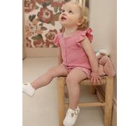Baby Kurzoverall mit Lochstickerei & Volantärmeln rosa Gr. 62 von vertbaudet