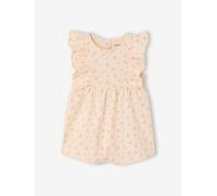 Baby Kurzoverall mit Volantärmeln, Bio-Baumwolle BASIC wollweiß Gr. 86 von vertbaudet