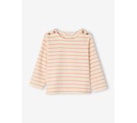 Baby Langarm-Ringelshirt, Bio-Baumwolle wollweiß Gr. 71 von Vertbaudet
