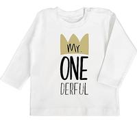 Baby Langarmshirt - 1. Geburtstag - Mr One Derful - 12/18 Monate - Weiß - geburtstagsshirt 1 Jahr Geschenk+für+einjähriges+Kind einjährige 1st Shirt zum 1.Geburtstag Outfit 1geburtstag 1ter