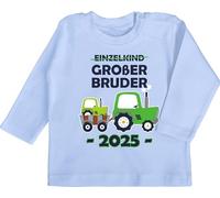 Baby Langarmshirt - Einzelkind Großer Bruder 2025 Traktor - 18/24 Monate - Babyblau - Big Brother Tshirt 2022 Shirt gro er große brüder 2023 t-Shirt Langarm Langarmshirt+großer+Bruder Bruder