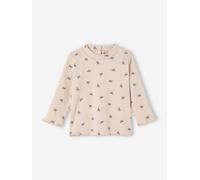 Baby Langarmshirt mit Blumenmuster beige Gr. 80 von Vertbaudet