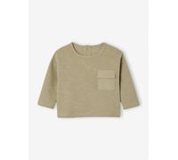 Baby Langarmshirt mit Brusttasche khaki Gr. 86 von Vertbaudet