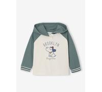 Baby Langarmshirt mit Kapuze & Hundemotiv BROOKLYN Dogsitter, Bio-Baumwolle grün Gr. 62 von Vertbaudet