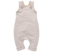 Baby Latzhose mit Tasche für Jungen & Mädchen unisex Overall Trägerhose Beige Dungarees Babyhose currygelb gestreift - 100% Baumwolle | 62, 68, 74, 80, 86