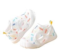 Baby Lauflernschuhe Sommer Atmungsaktiv Sandalen Mädchen Kleinkind Krabbelschuhe Moden Blumenmuster Sommerschuhe Kinder Jungen Barfußschuhe Outdoor Slipstop Babyschuhe (A-Beige, 19 Infant)