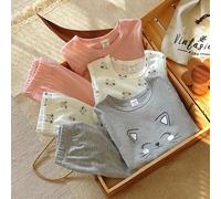 Baby Mädchen 6er Set Langarm T-Shirts und Leggings, verschiedene Farben und süße Styles für den Frühjahr und Herbst Schulanfang